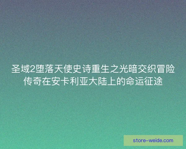 圣域2堕落天使史诗重生之光暗交织冒险传奇在安卡利亚大陆上的命运征途